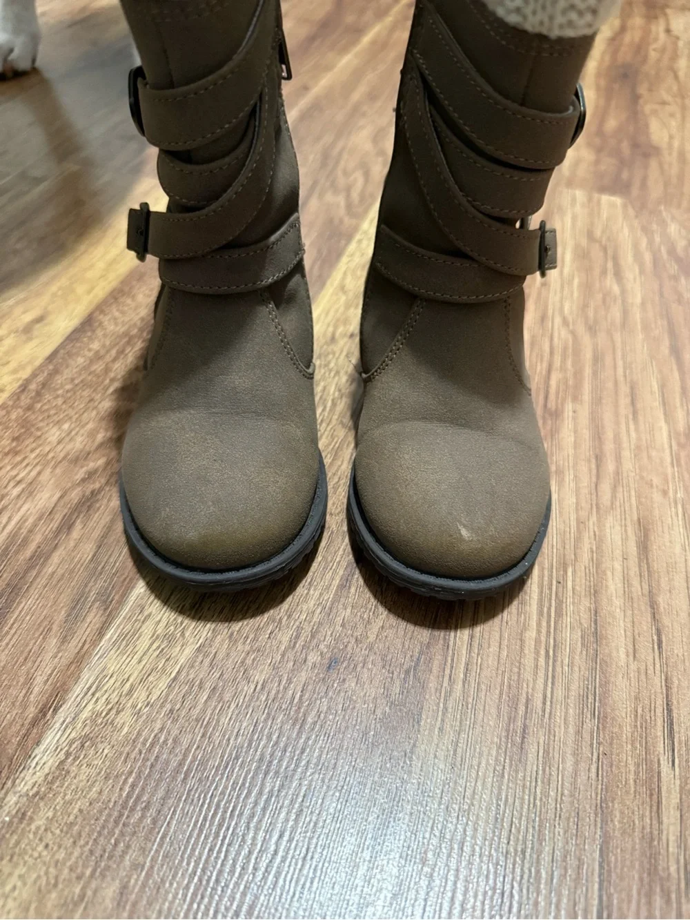 Rachel Shoes Brown Girls Knit-Cuff Boots